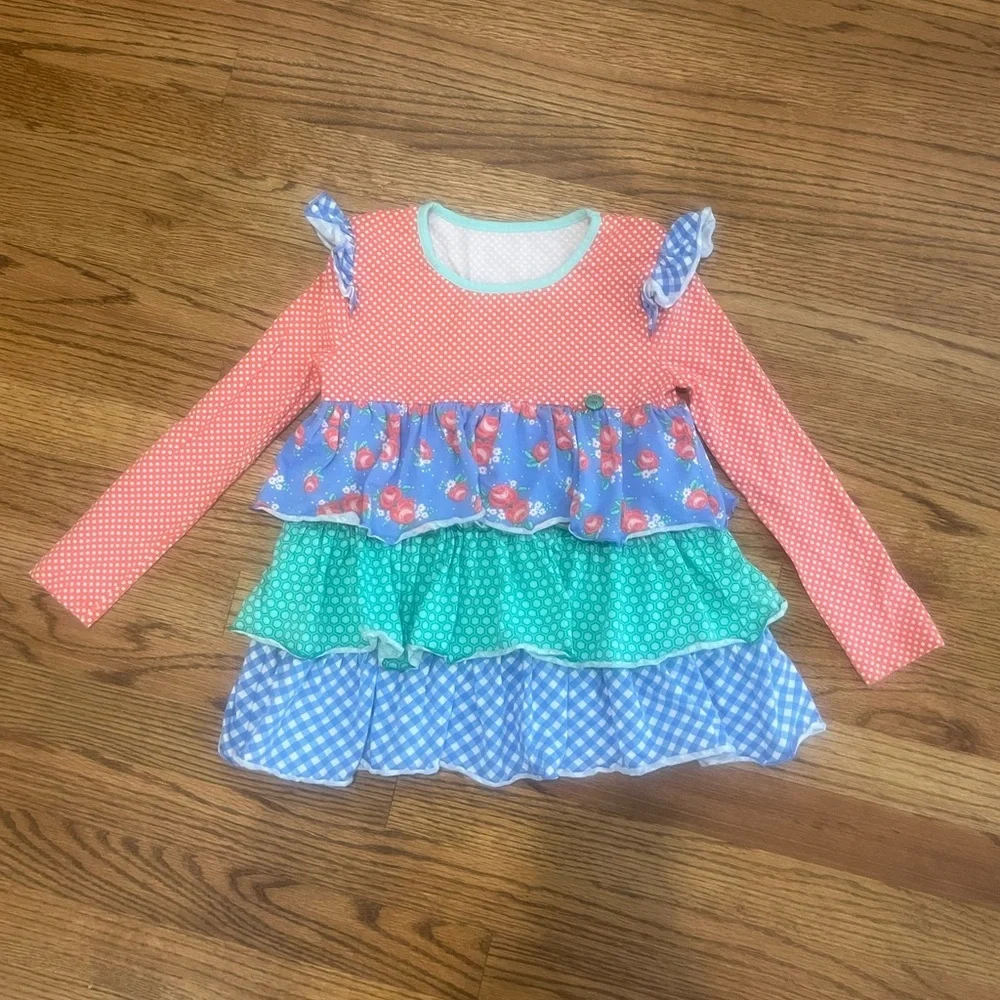 Colorful Ruffled Kids Top - Picture 1 of 4